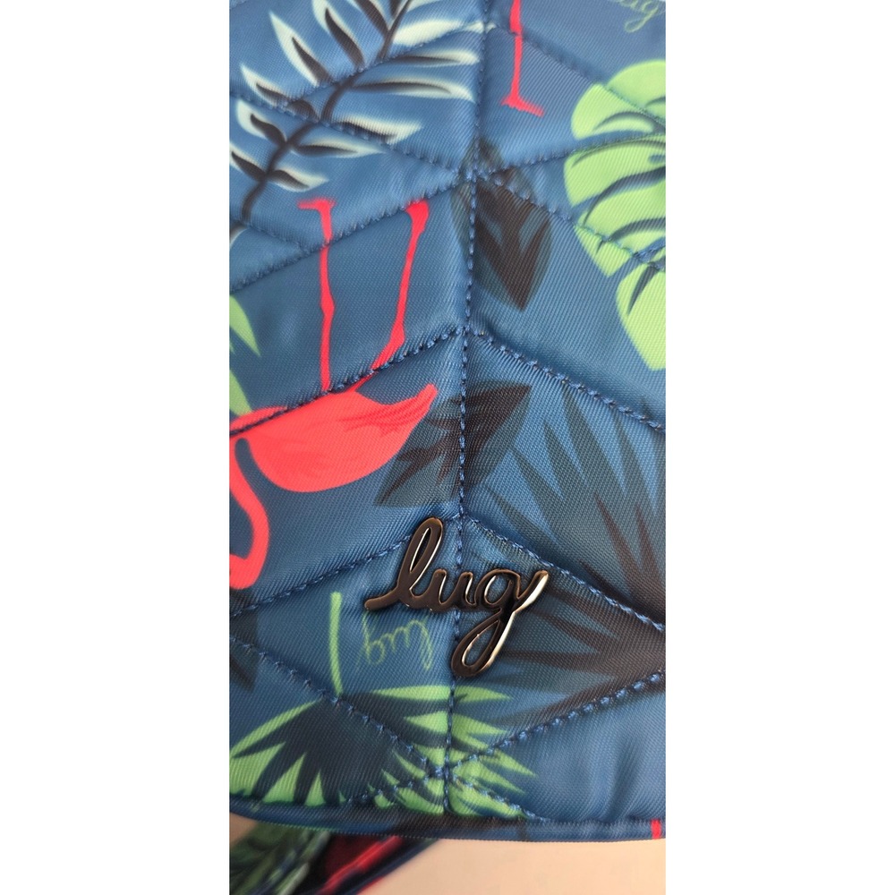 Lug Skeeter Mini Crossbody Bag Flamingo Blue Tropical Quilted Belt Bag NWT - Picture 7 of 13